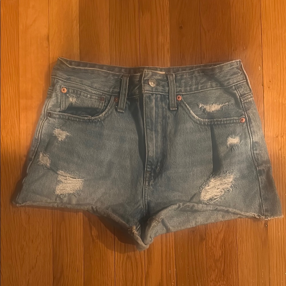 Madewell Relaxed Denim Mid Rise Shorts - size 25